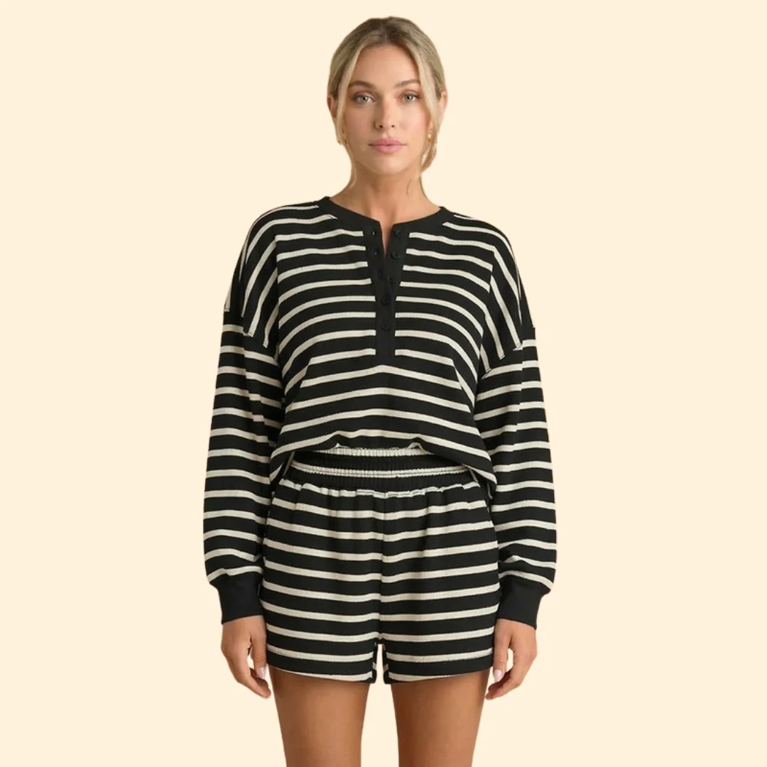 Women’s Casual Two-Piece Set with Stripes - Image 9