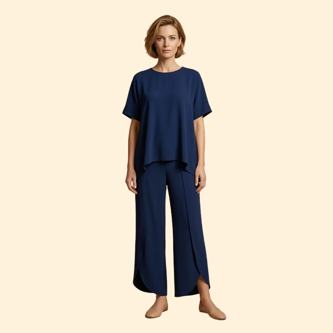 Women’s Casual Two-Piece Set with Wide Legs - Image 2