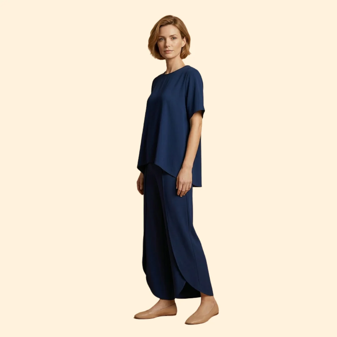 Women’s Casual Two-Piece Set with Wide Legs - Image 3