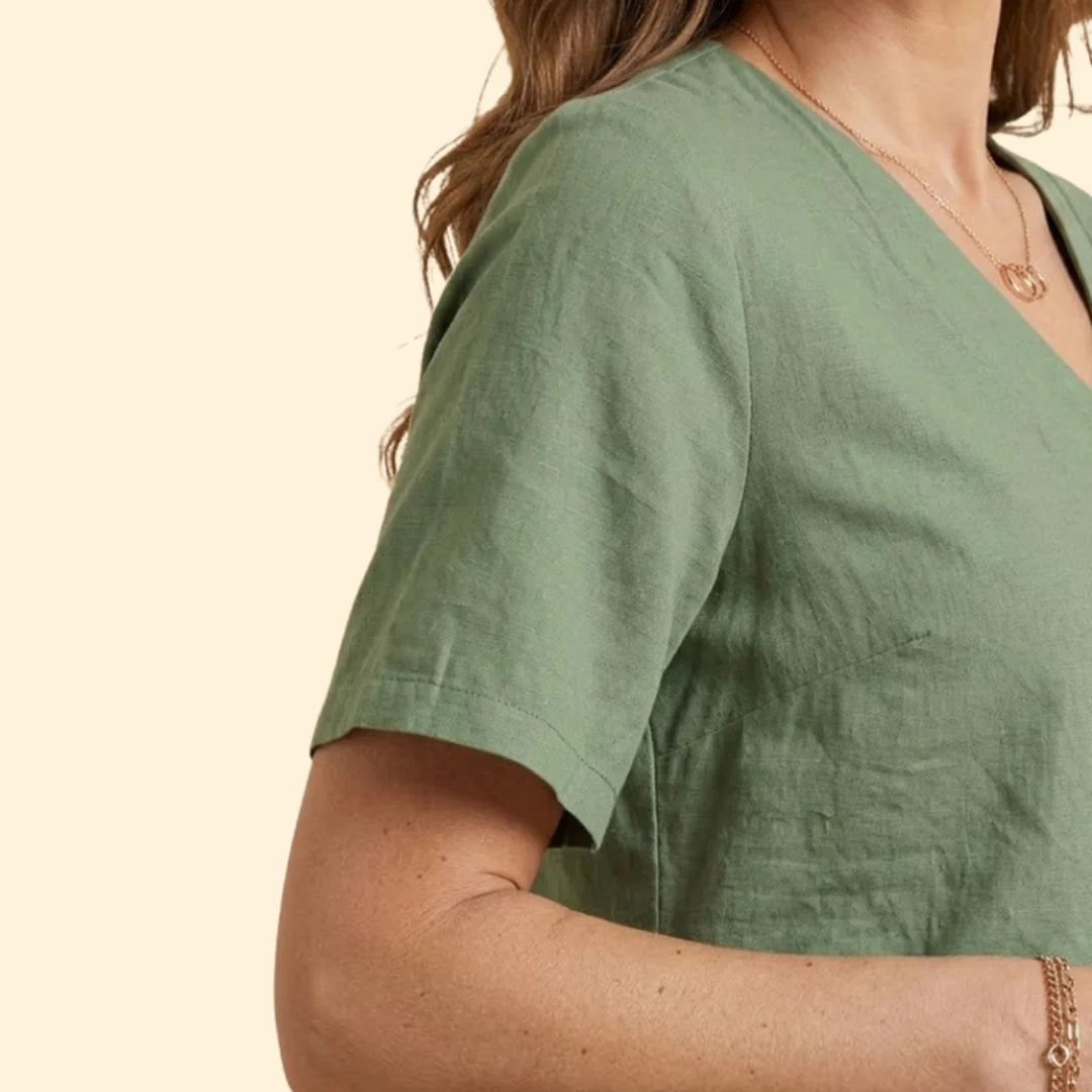 Women’s Casual V-Neck Blouse with Large Buttons - Image 6