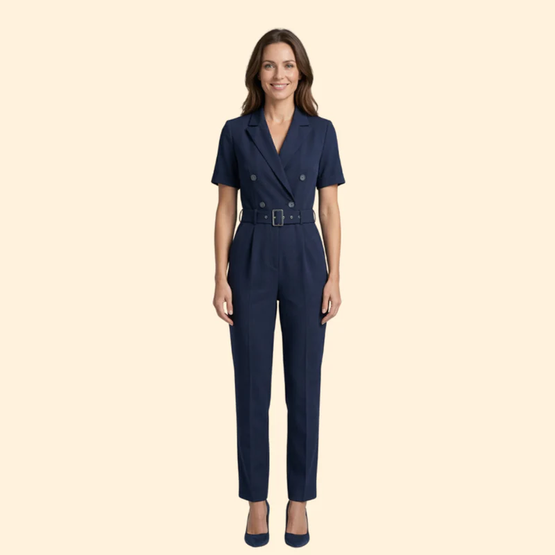 Women’s Chic Jumpsuit Double-Breasted Design - Image 2
