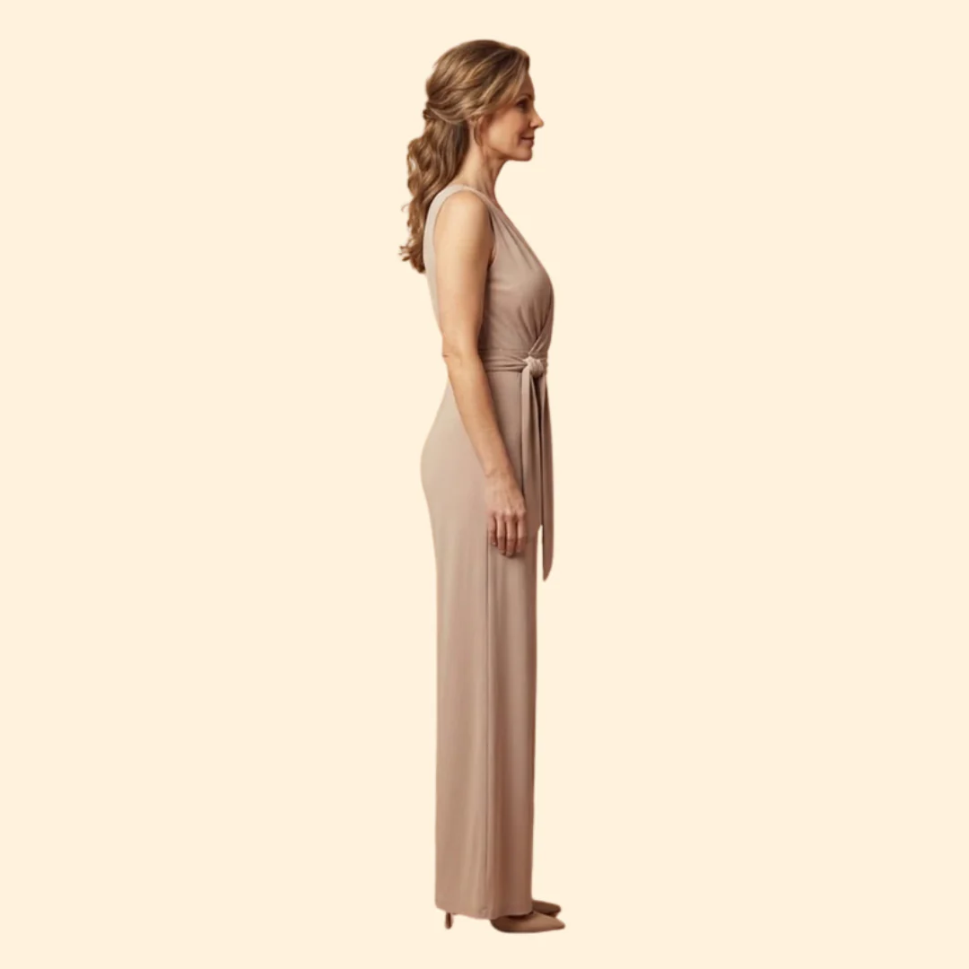 Women’s Chic Jumpsuit with Deep V Neckline - Image 3