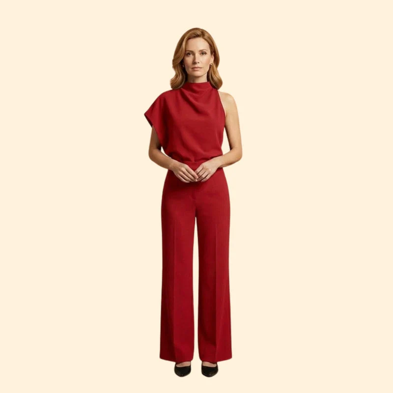 Women’s Chic Jumpsuit with Mock Neck - Image 12