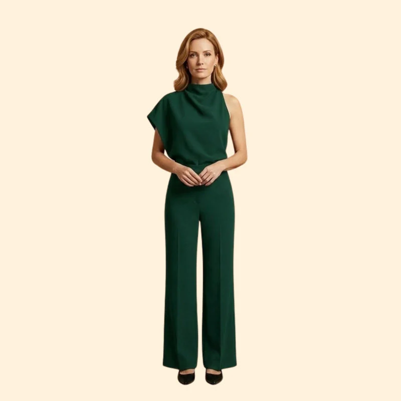 Women’s Chic Jumpsuit with Mock Neck - Image 16