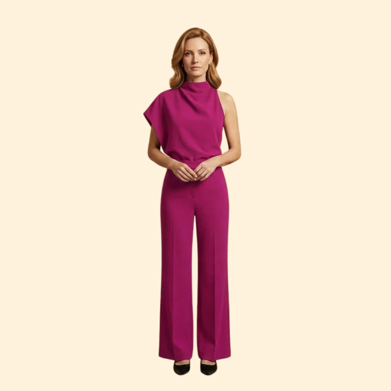 Women’s Chic Jumpsuit with Mock Neck - Image 17
