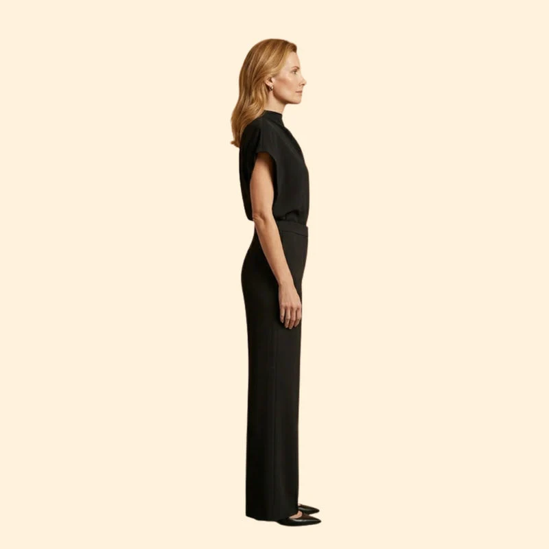 Women’s Chic Jumpsuit with Mock Neck - Image 3