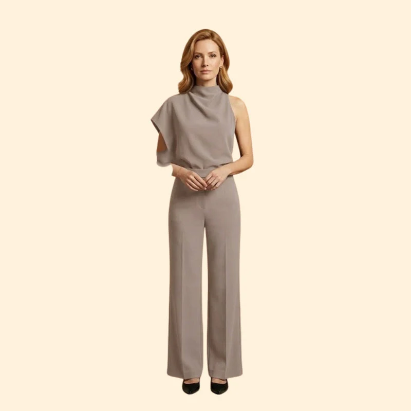Women’s Chic Jumpsuit with Mock Neck - Image 7