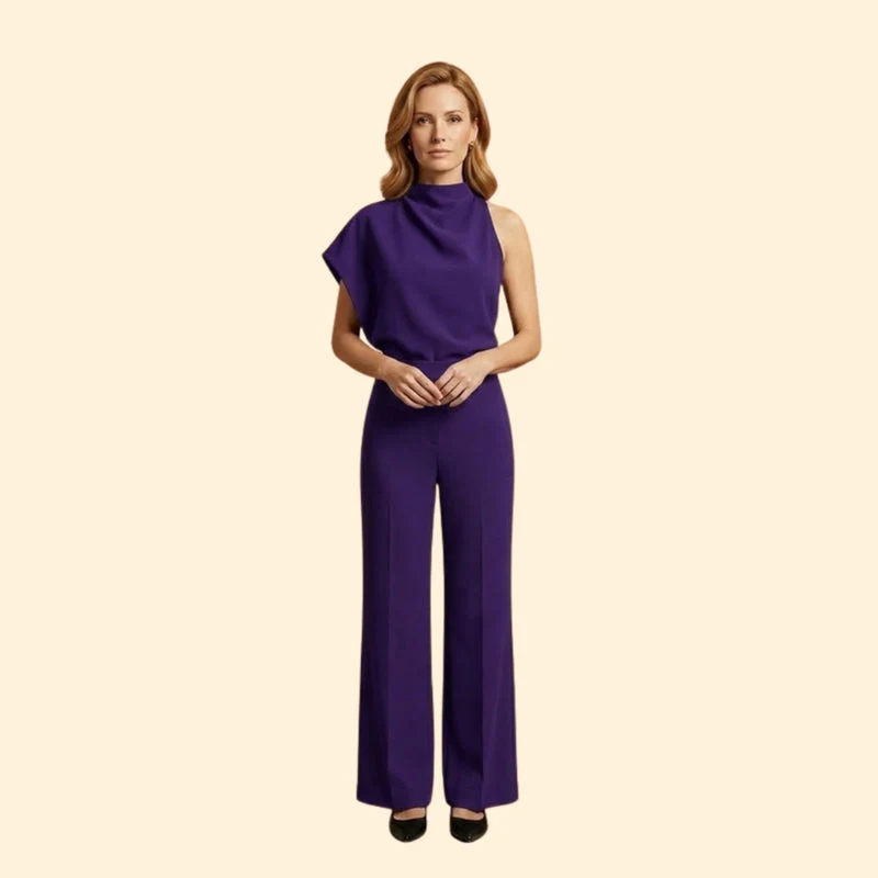 Women’s Chic Jumpsuit with Mock Neck - Image 9