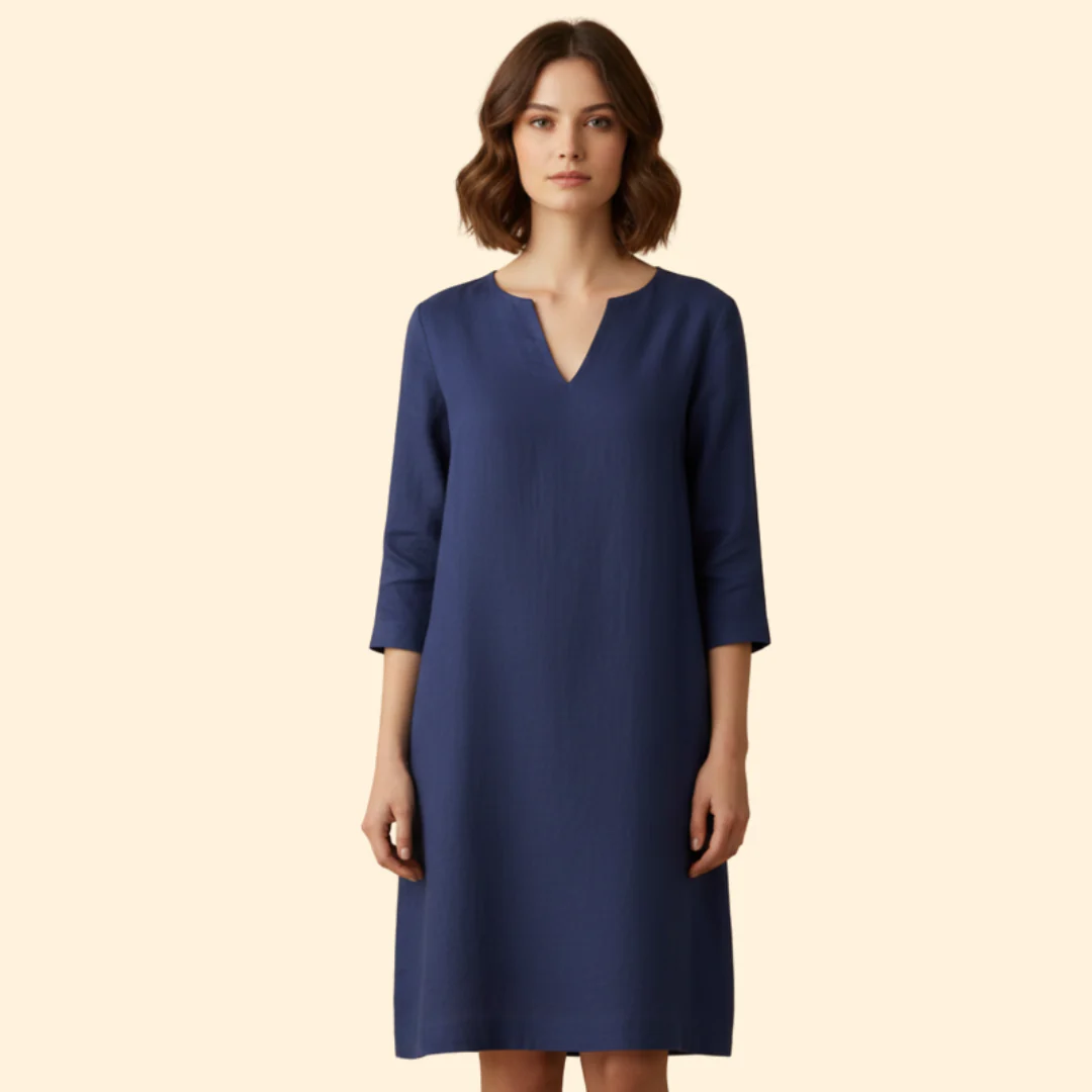 Women's Chic V-Neck Midi Dress - Image 2