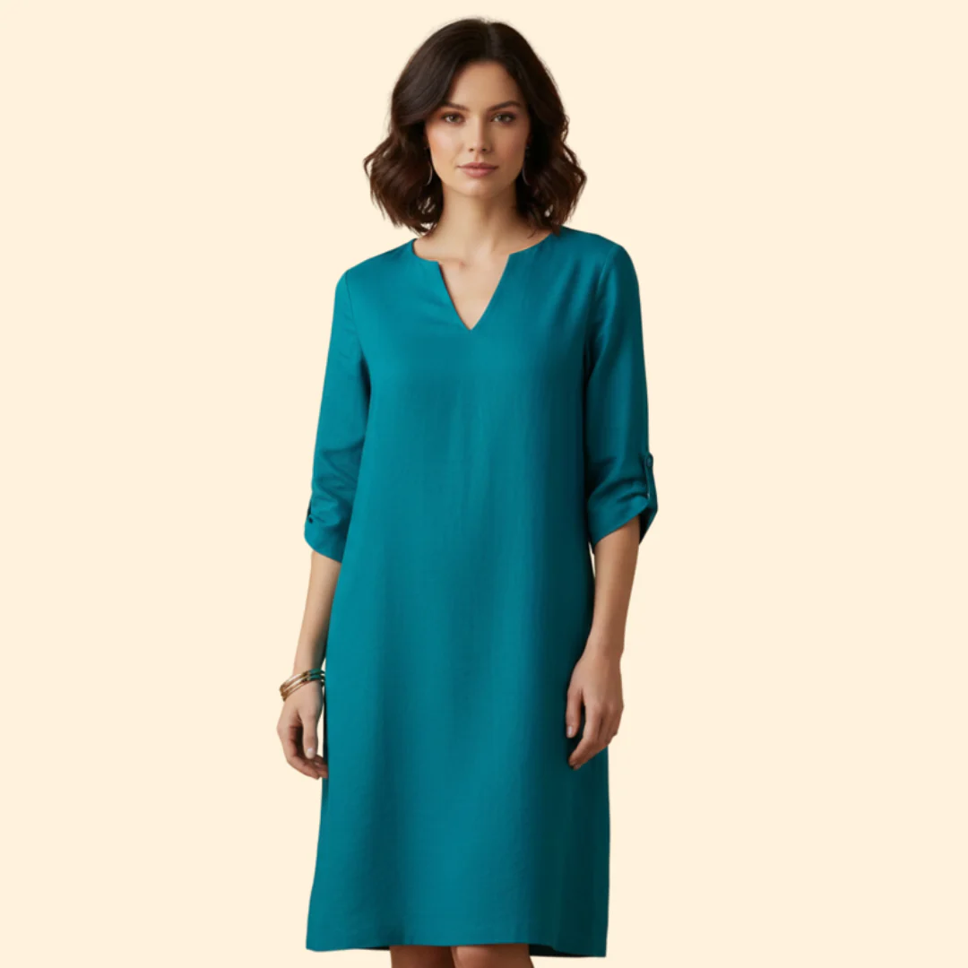 Women's Chic V-Neck Midi Dress - Image 8
