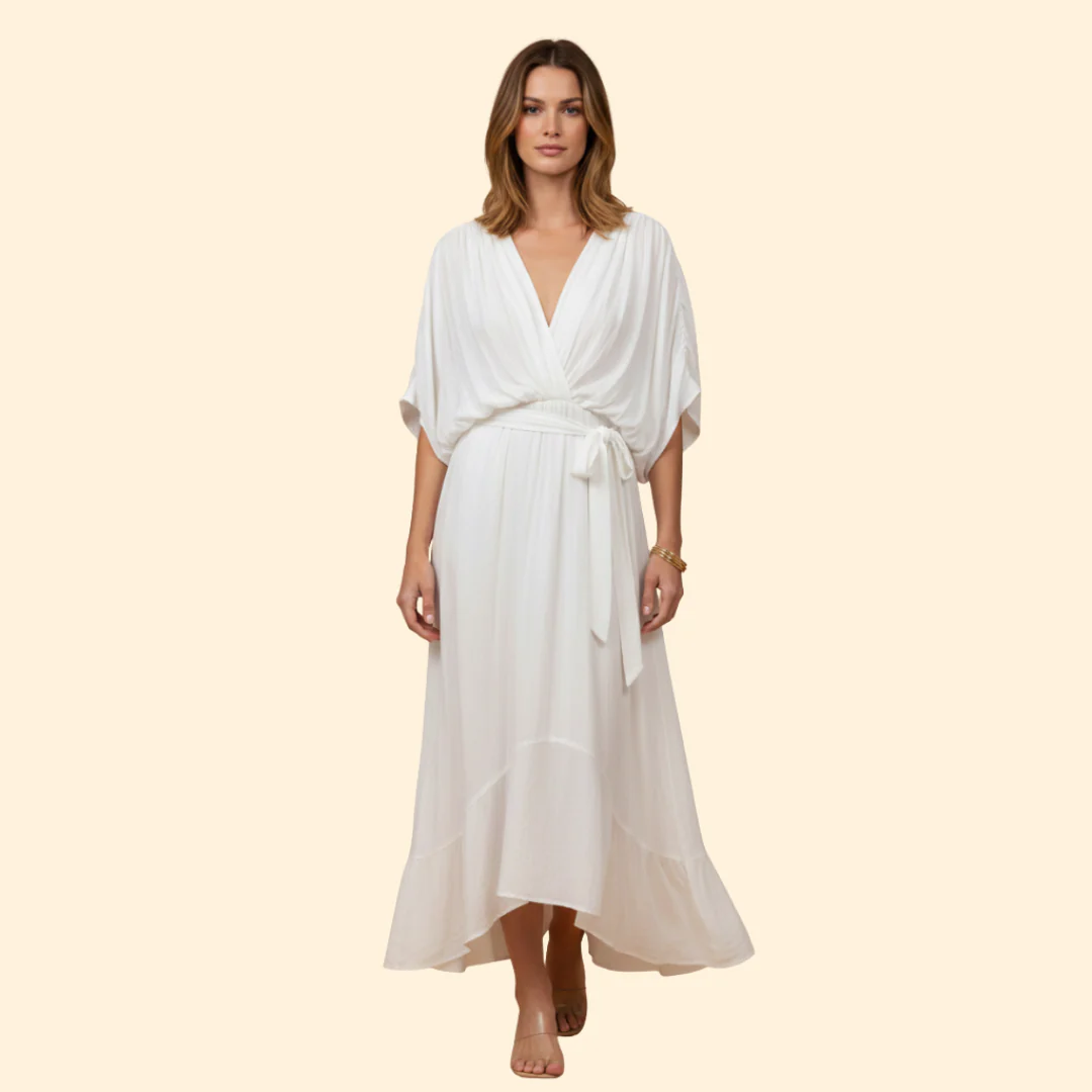 Women's Chiffon Midi Dress with V-Neck - Image 15