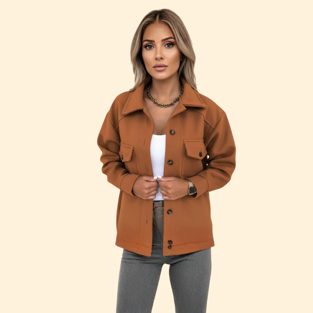 Women’s Coat with Front Flap Pockets - Image 2