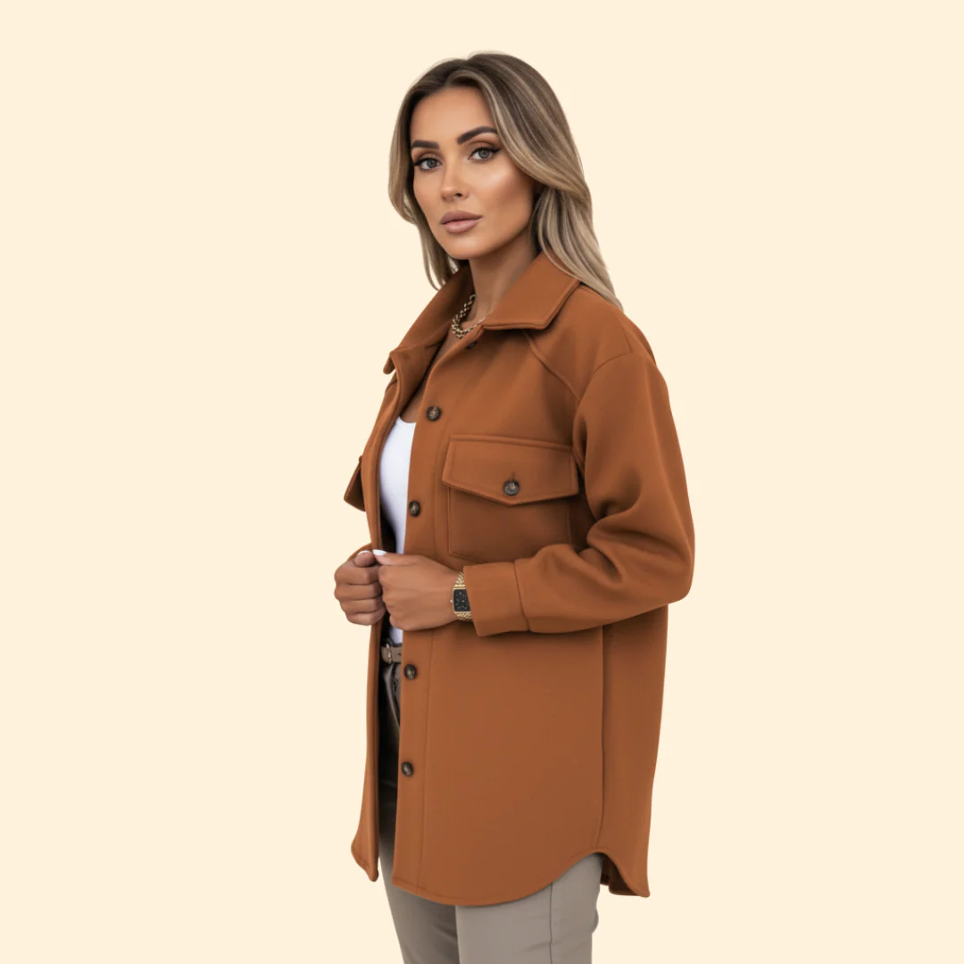Women’s Coat with Front Flap Pockets - Image 4