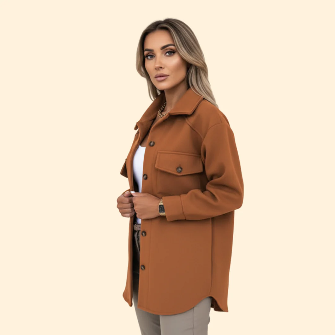 Women’s Coat with Front Flap Pockets - Image 6