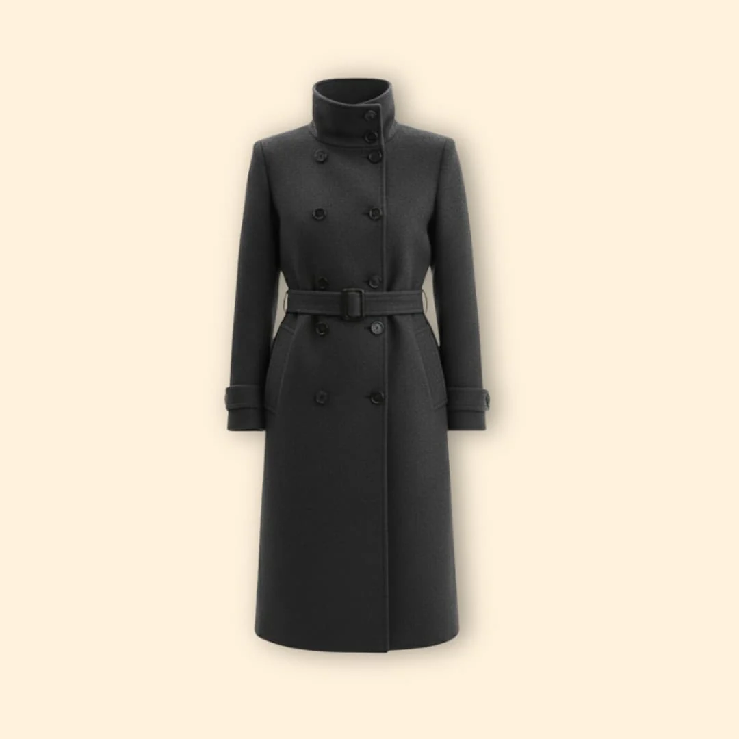Women’s Coat with High Collar Detail