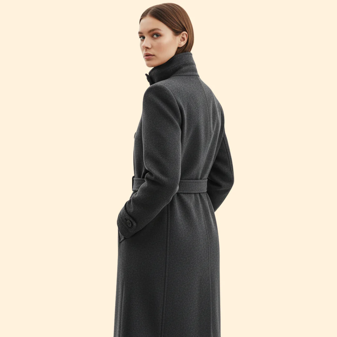 Women’s Coat with High Collar Detail - Image 3