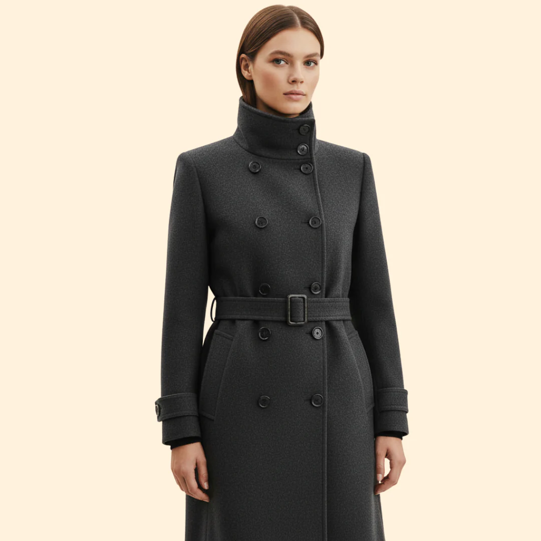 Women’s Coat with High Collar Detail - Image 4