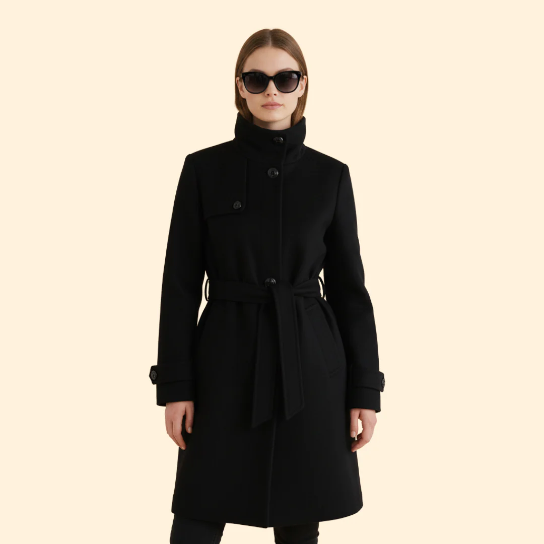 Women’s Coat with High Collar Detail - Image 6