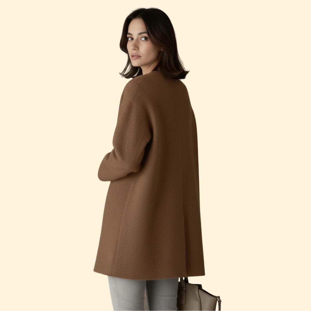 Women’s Coat with Round Neckline - Image 3