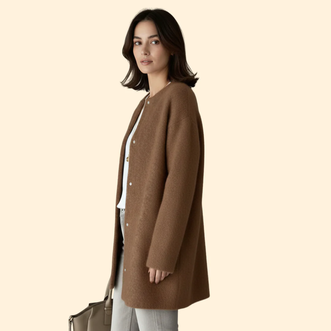 Women’s Coat with Round Neckline - Image 4