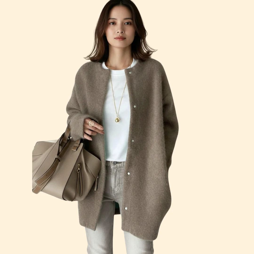 Women’s Coat with Round Neckline - Image 6