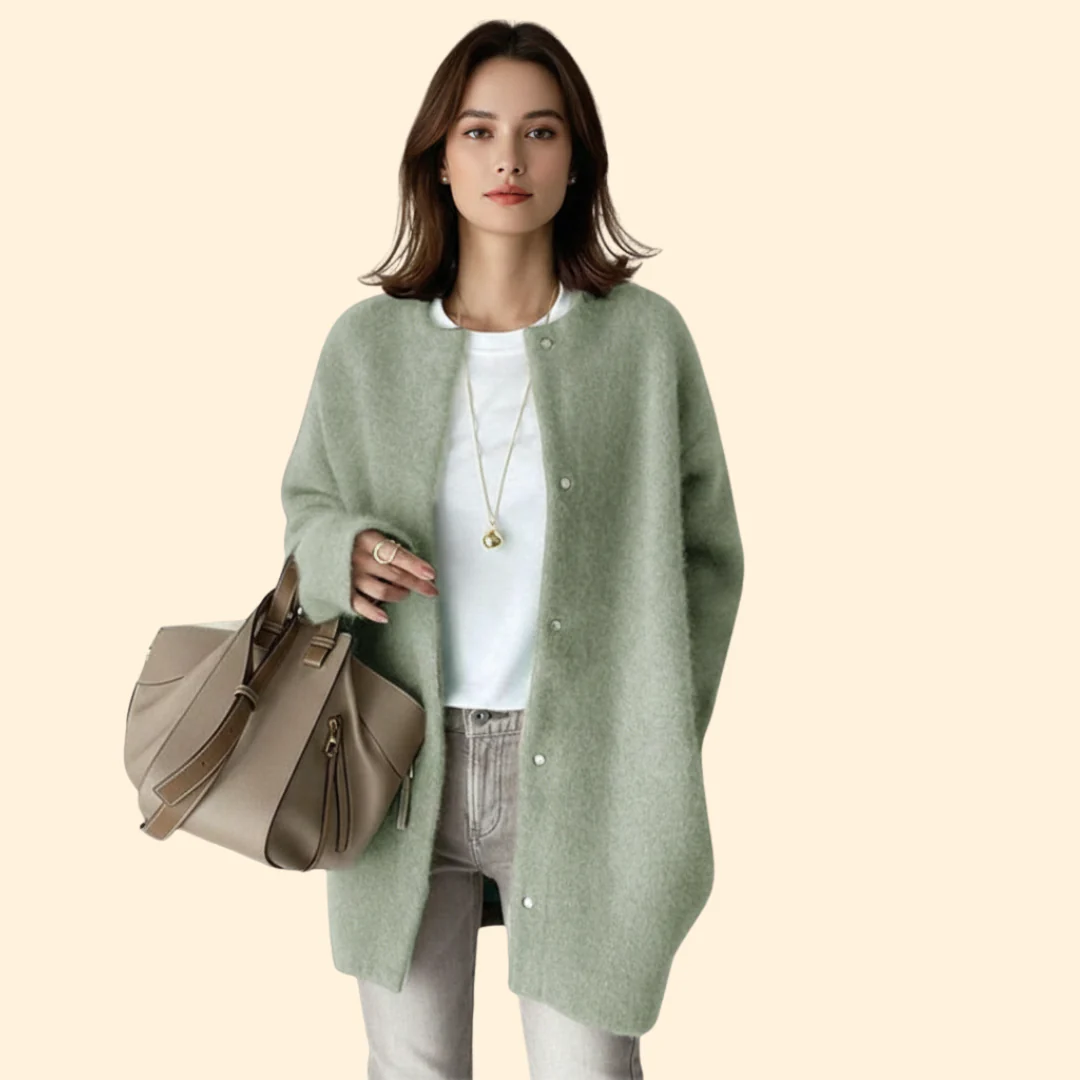 Women’s Coat with Round Neckline - Image 9