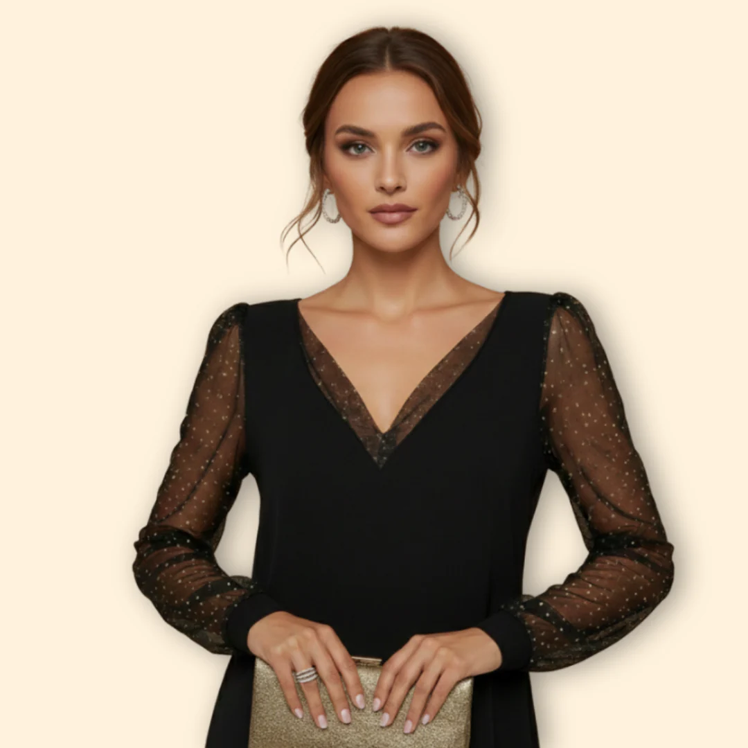 Women’s Sequin Cocktail Dress with Sequined Long Sleeves - Image 4