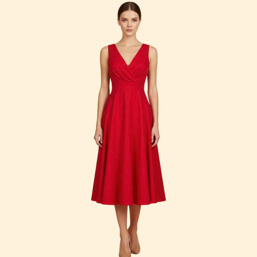 Women's Cocktail Dress with Sleeveless Design - Image 2