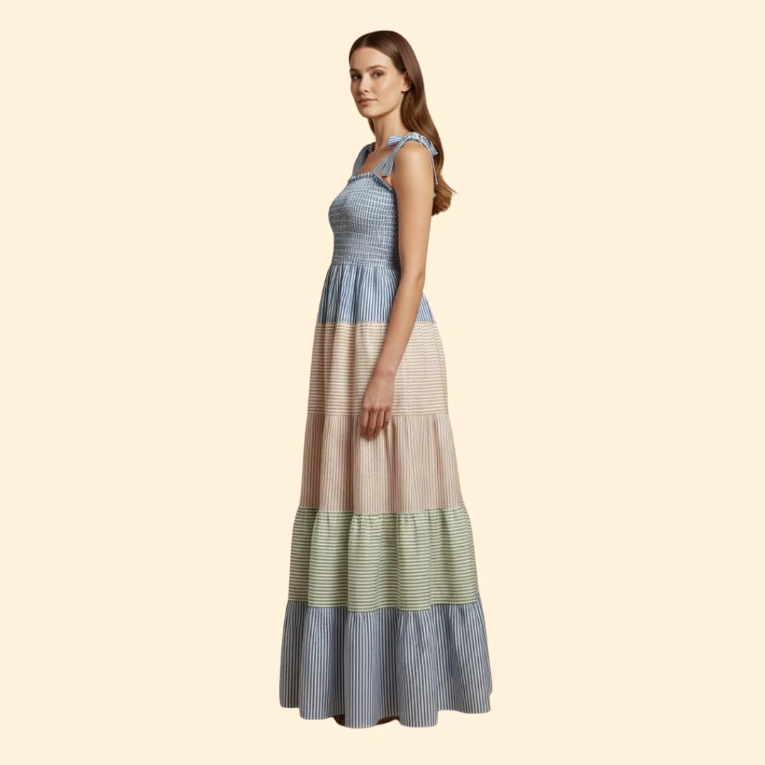 Women's Color-Block Maxi Dress - Image 3