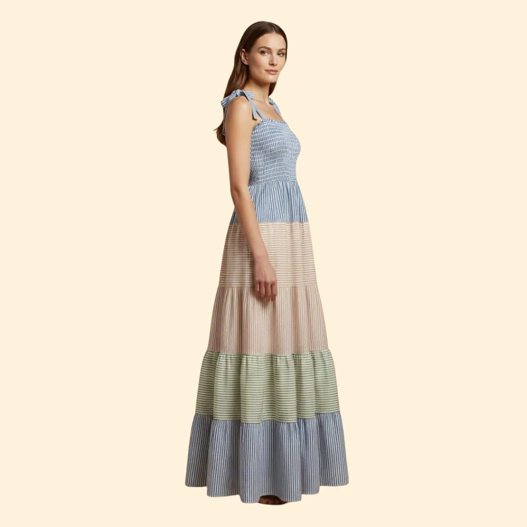 Women's Color-Block Maxi Dress - Image 4