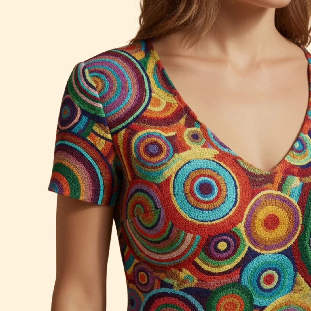Women's Colorful Dress with Abstract Print - Image 6