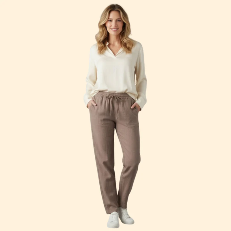 Women’s Comfortable Trousers with Adjustable Waistband - Image 2