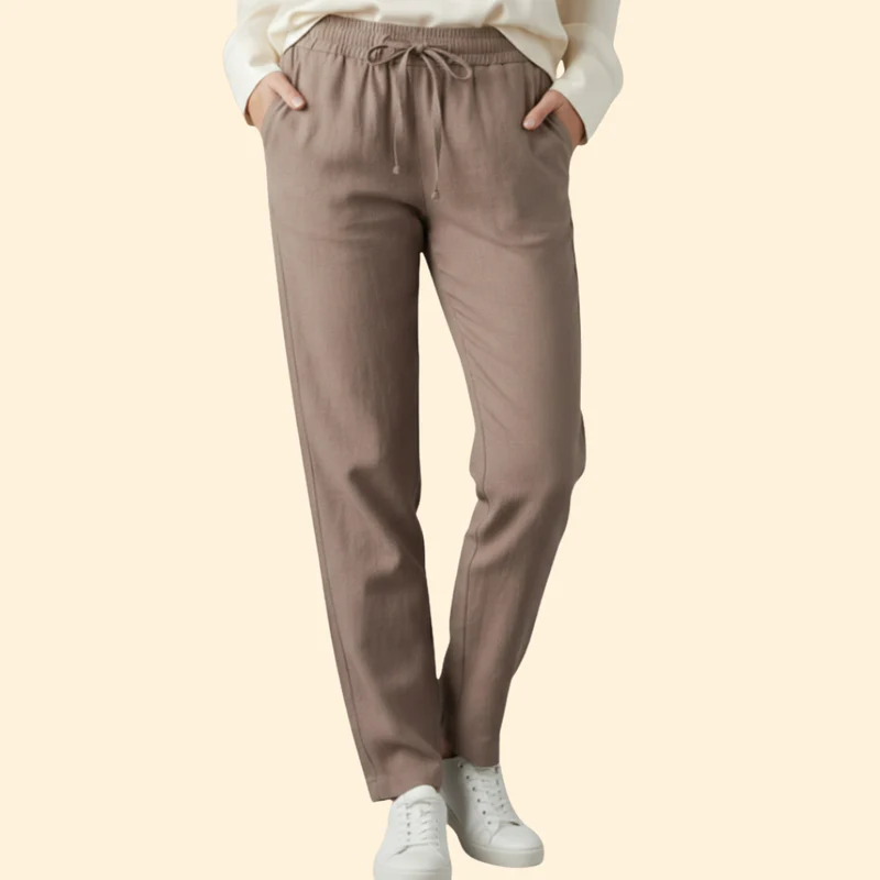 Women’s Comfortable Trousers with Adjustable Waistband - Image 3