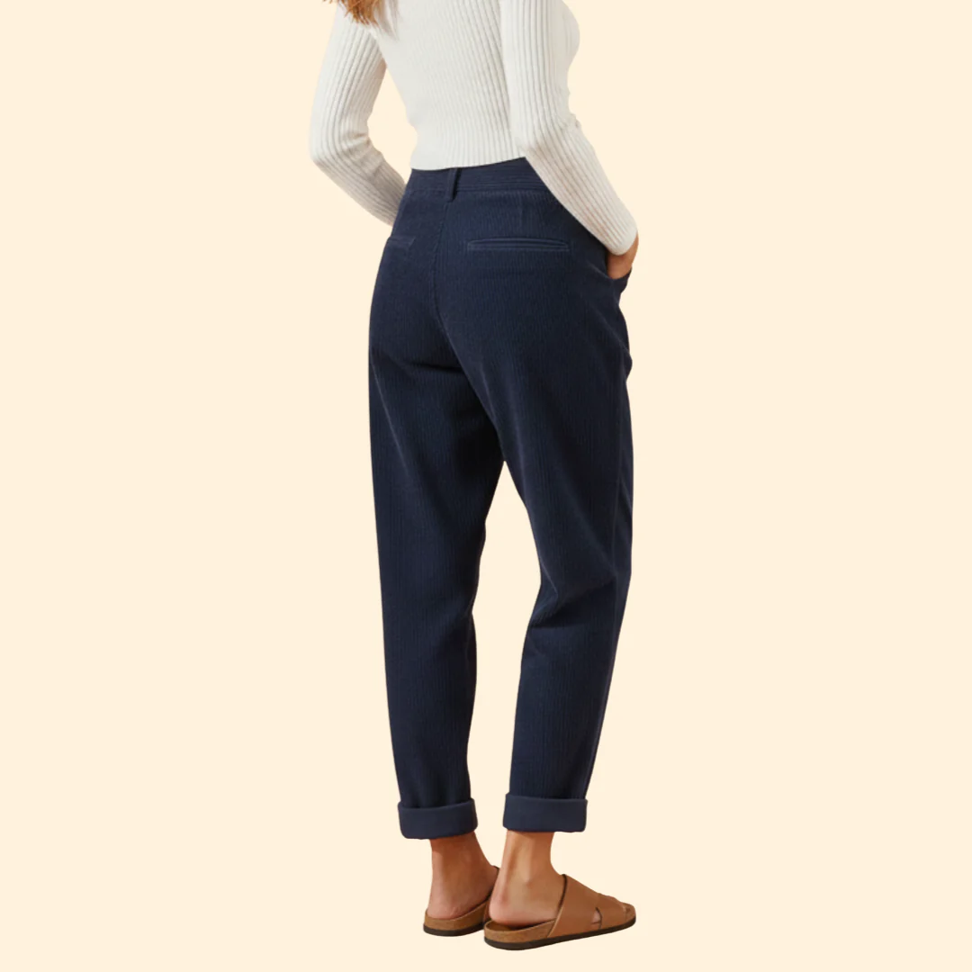 Women’s Corduroy Trousers with High Waist Design - Image 5