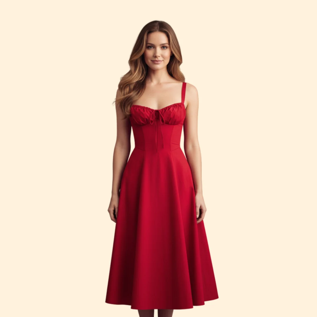 Women’s Corset Dress with Ruffled Skirt - Image 2