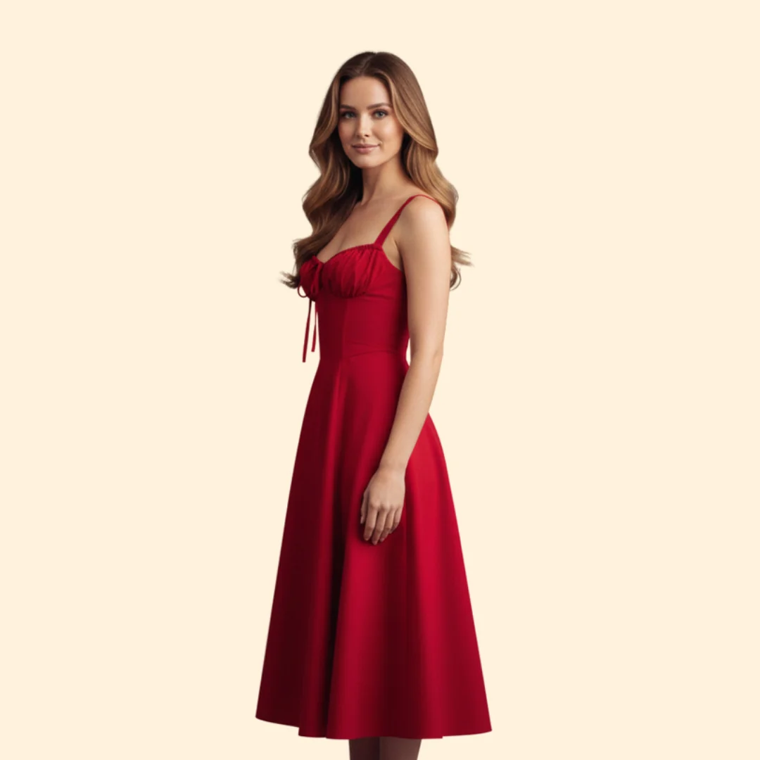 Women’s Corset Dress with Ruffled Skirt - Image 3