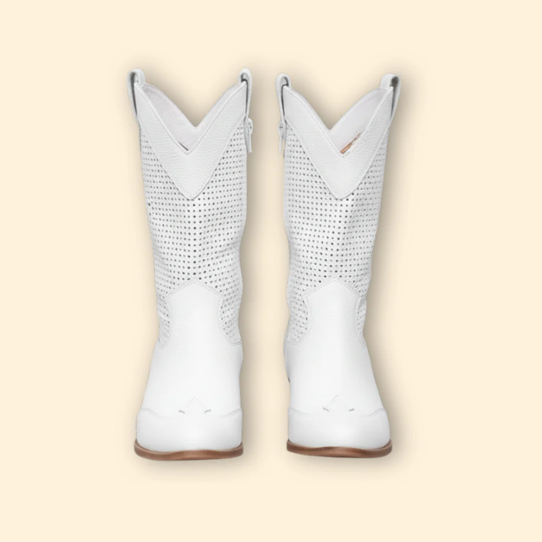 Women’s Cowboy Boots with Perforated Design