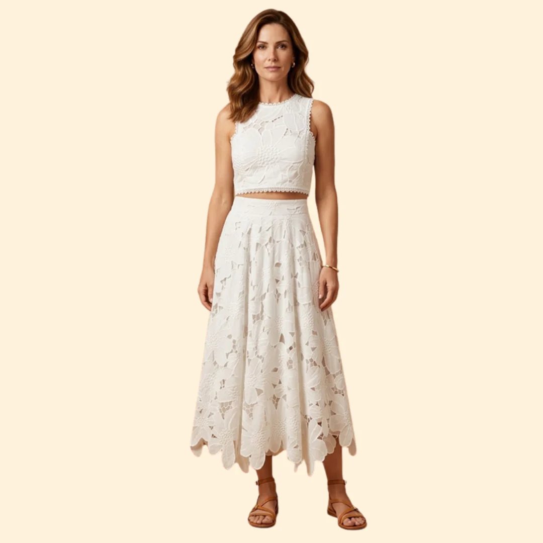 Women’s Crop Top and Floral Maxi Skirt Set - Image 2
