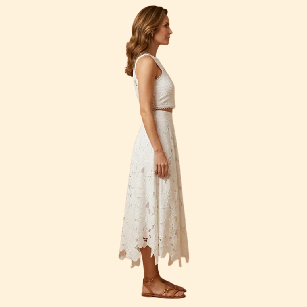 Women’s Crop Top and Floral Maxi Skirt Set - Image 3