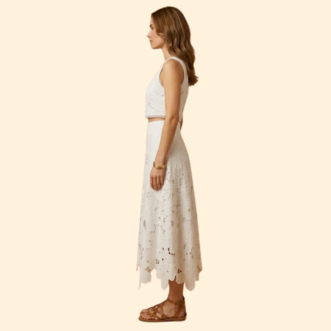 Women’s Crop Top and Floral Maxi Skirt Set - Image 4