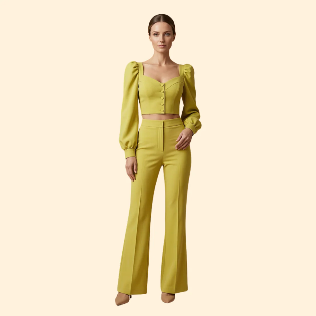 Women’s Crop Top with Puff Sleeve Design - Image 2