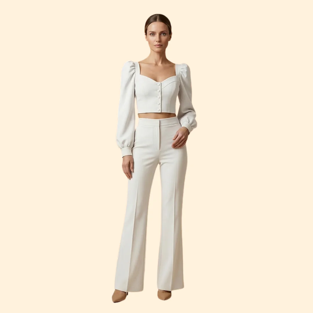 Women’s Crop Top with Puff Sleeve Design - Image 8