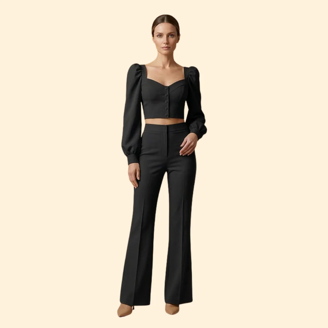 Women’s Crop Top with Puff Sleeve Design - Image 9