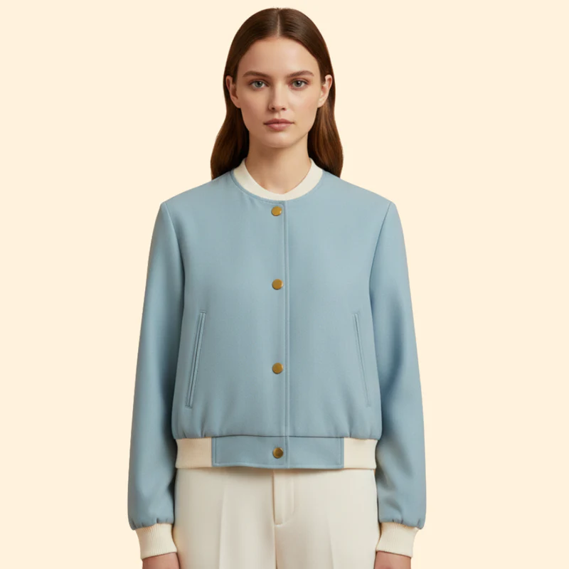 Women's Cropped Bomber Jacket - Image 10