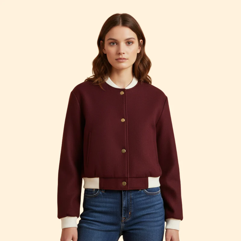 Women's Cropped Bomber Jacket - Image 11