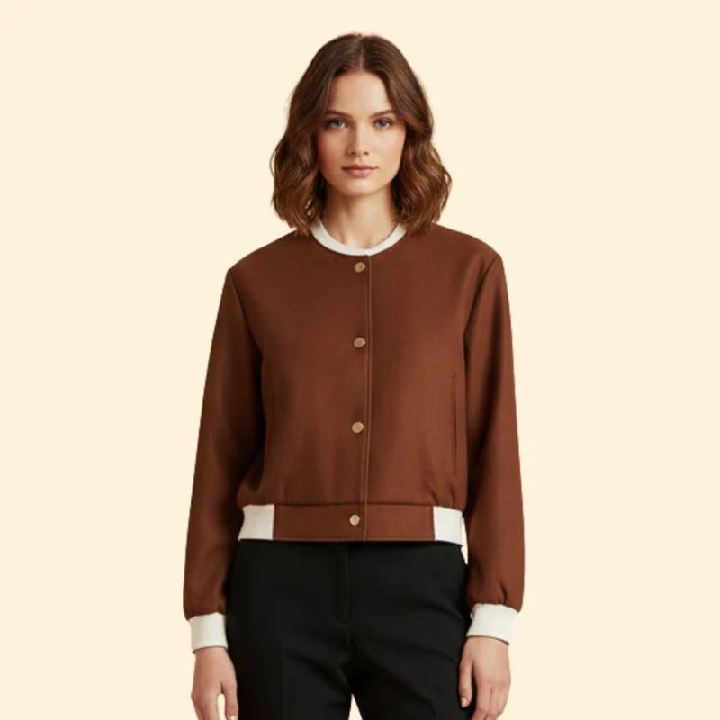 Women's Cropped Bomber Jacket - Image 2