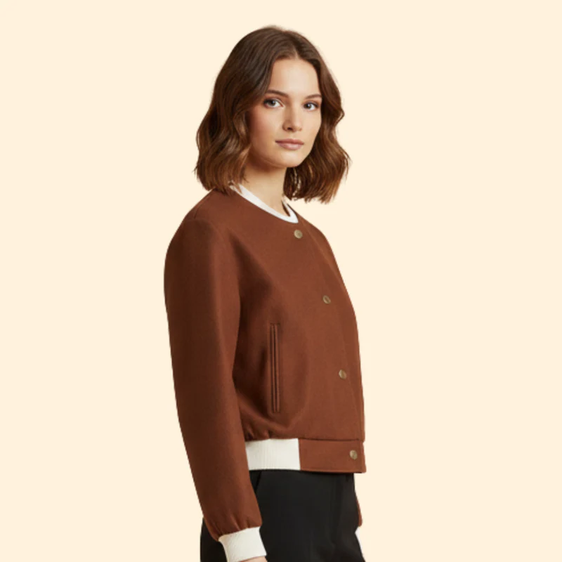 Women's Cropped Bomber Jacket - Image 3