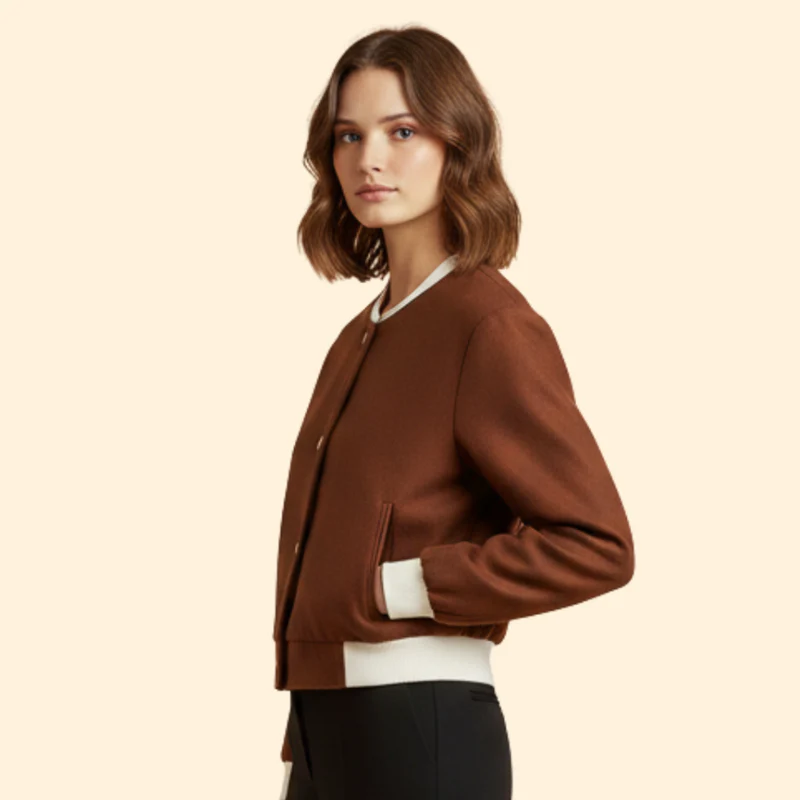 Women's Cropped Bomber Jacket - Image 5