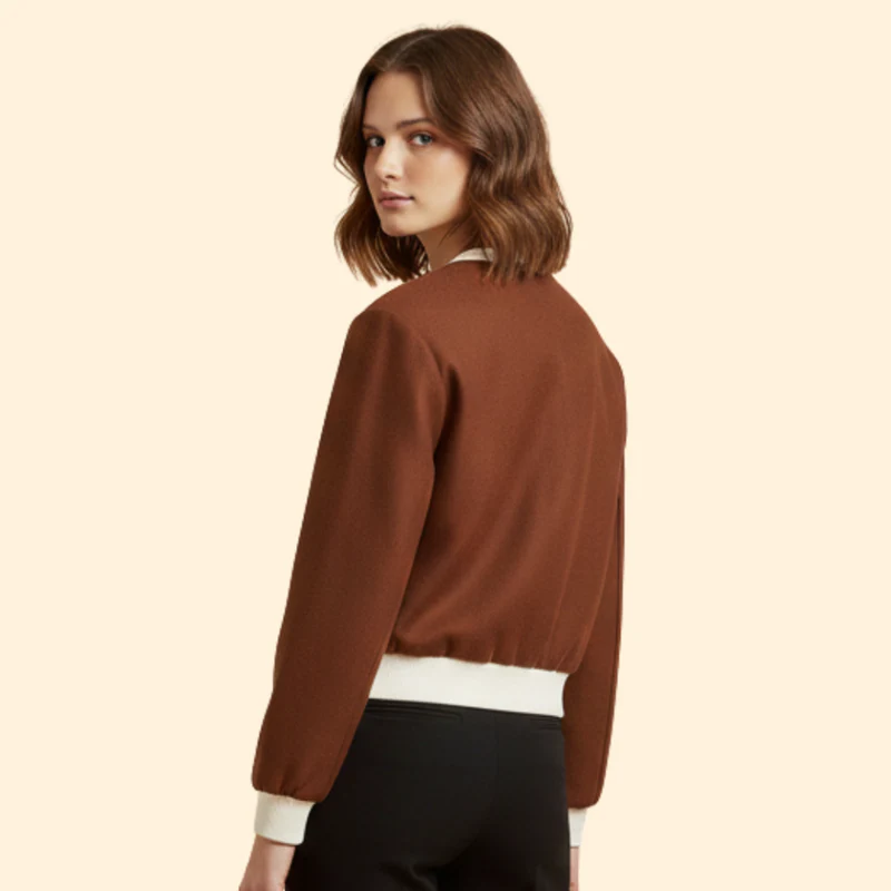 Women's Cropped Bomber Jacket - Image 7