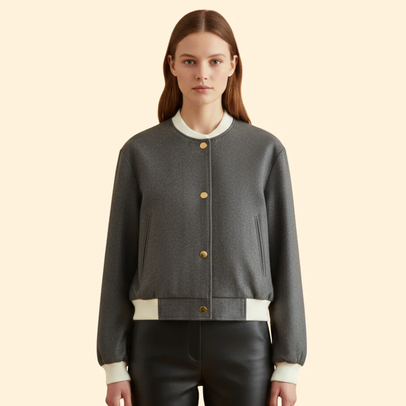 Women's Cropped Bomber Jacket - Image 9